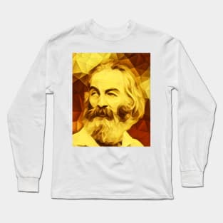 Walt Whitman Golden Portrait | Walt Whitman Artwork 11 Long Sleeve T-Shirt